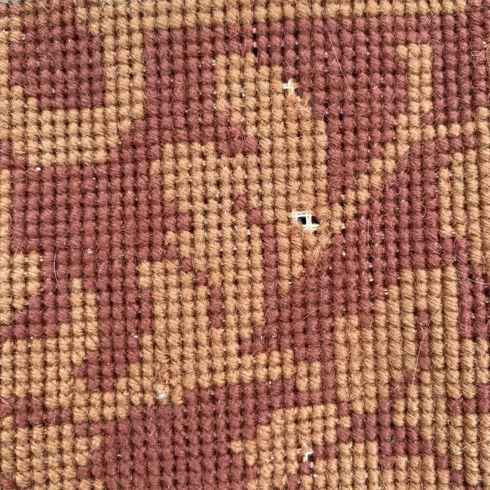 Vtg Aubusson-Style Needlepoint Floral Tapestry Rug Baroque No Backing Pink Brown